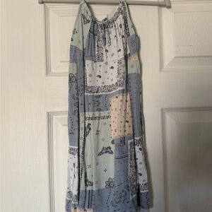 Abercrombie Kids Patchwork Maxi Skirt - Blue and White